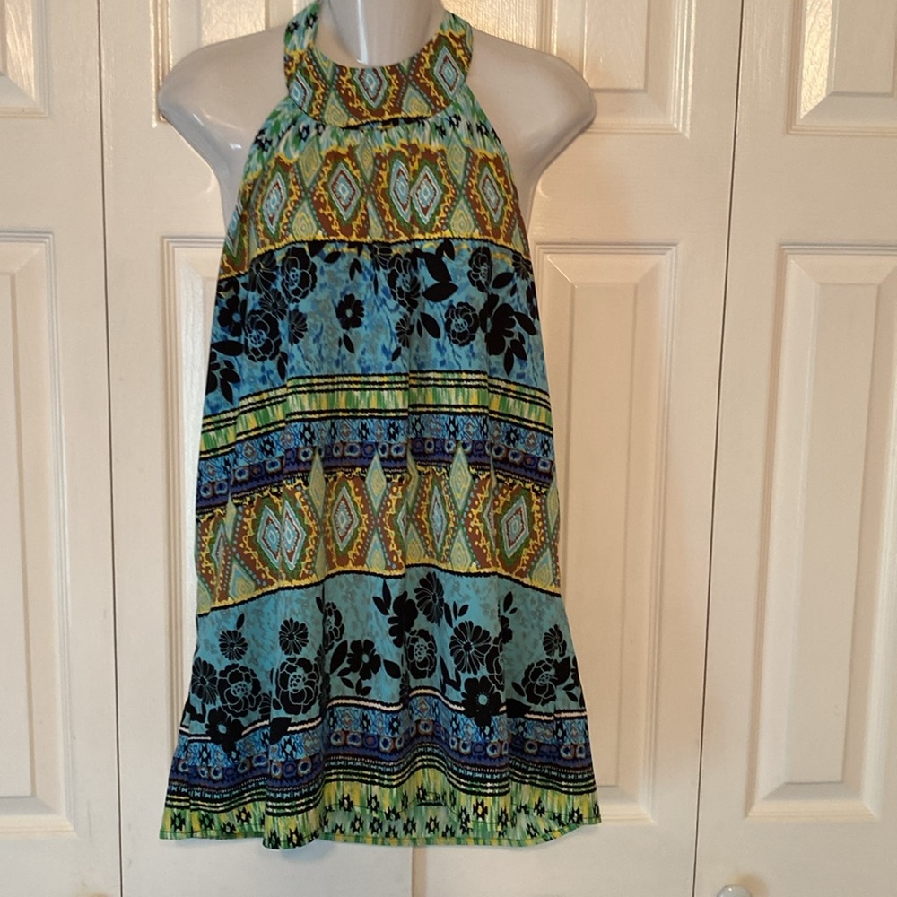 Cute Metrostyle Blue / Green Halter Top, Size 16